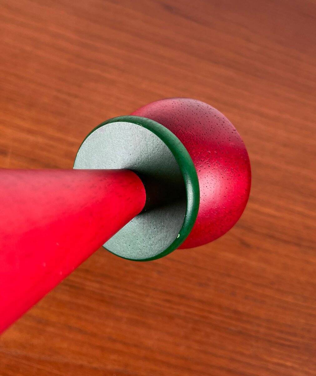Vintage postmodern wooden candlestick, 1970s