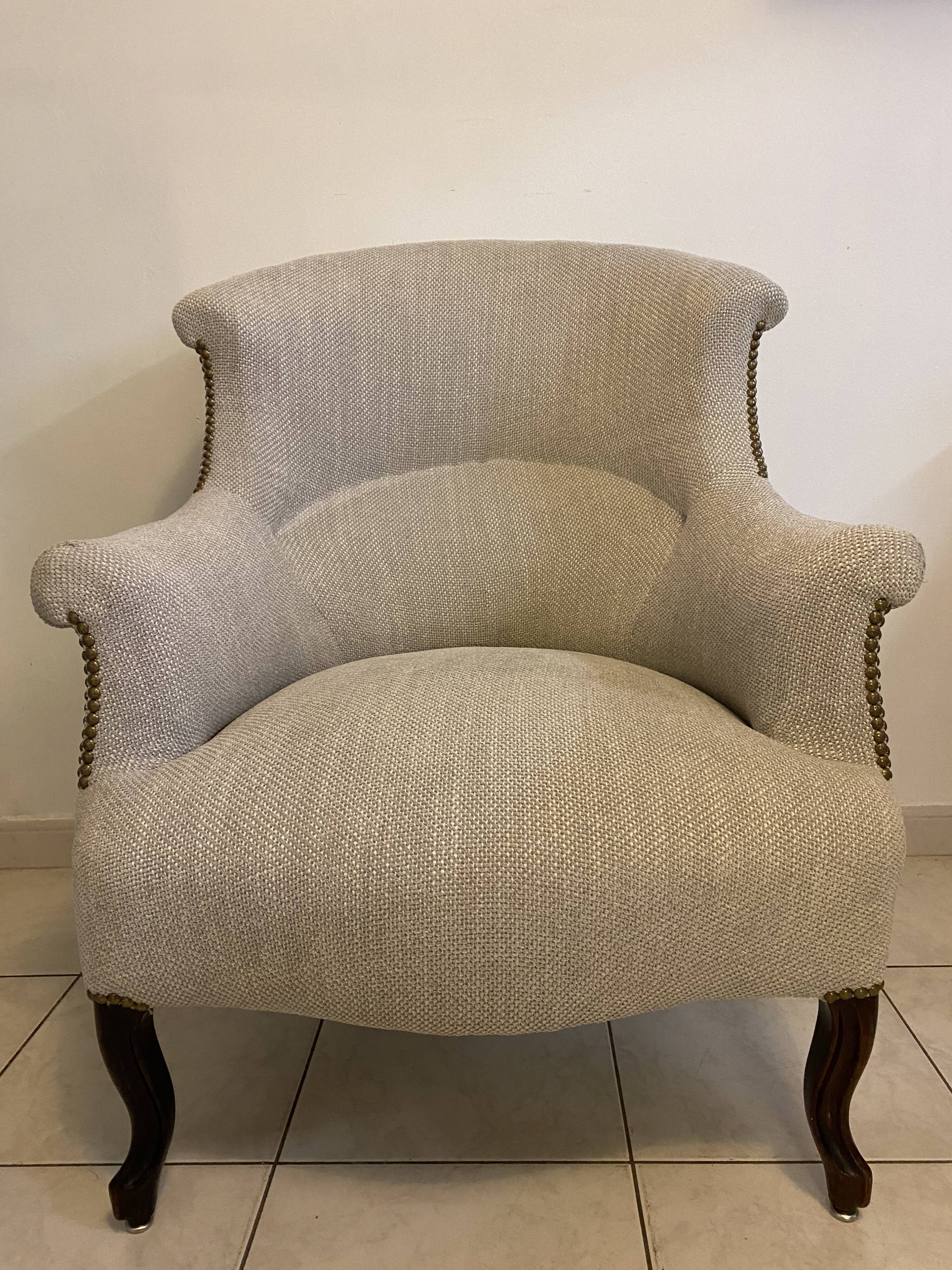 Fauteuil crapaud ancien restauré
