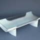 Table basse en contreplaqué et verre années 1960