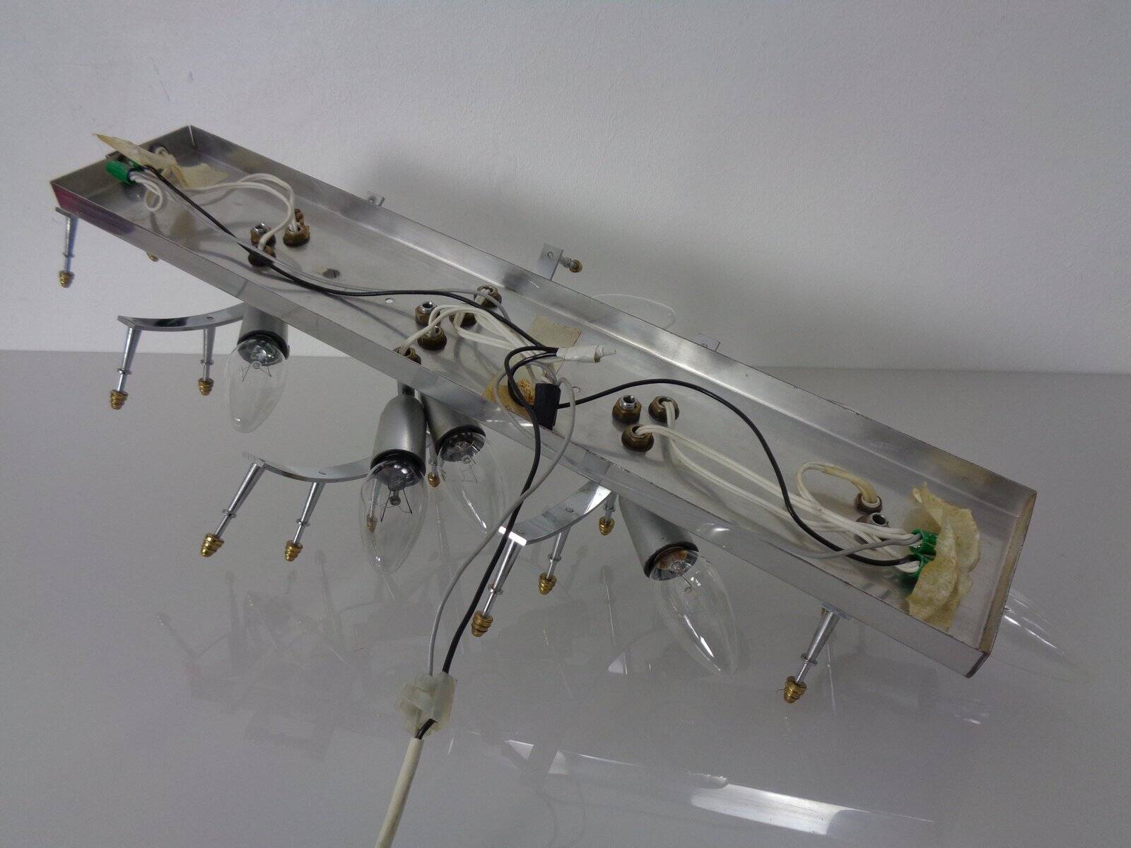 Large crystal glass flush mount from Kinkeldey, Germany, 1970s.