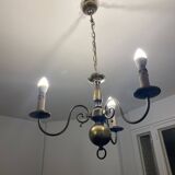 Lustre 3 branches laiton doré