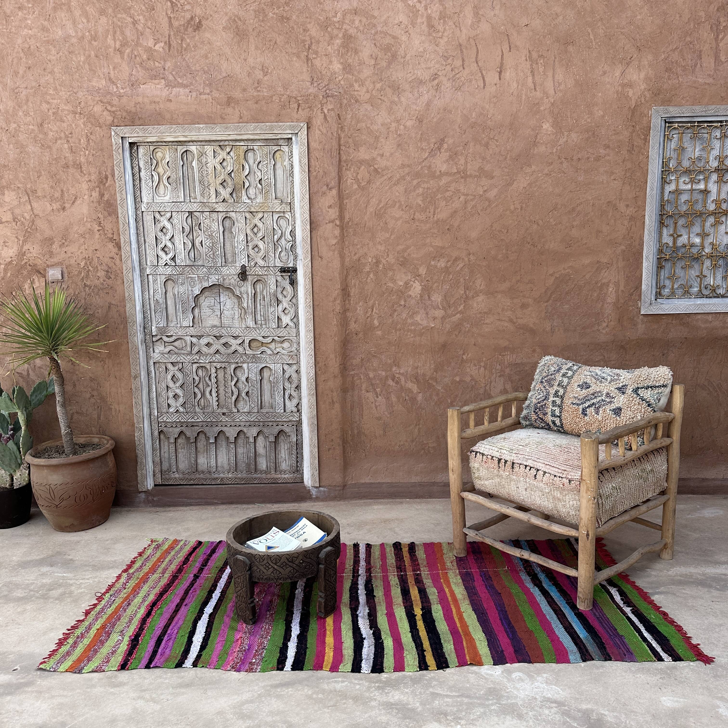 Tapis marocain coloré - 97 x 218 cm