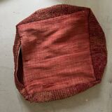 Vintage Berber pouf in handwoven wool
