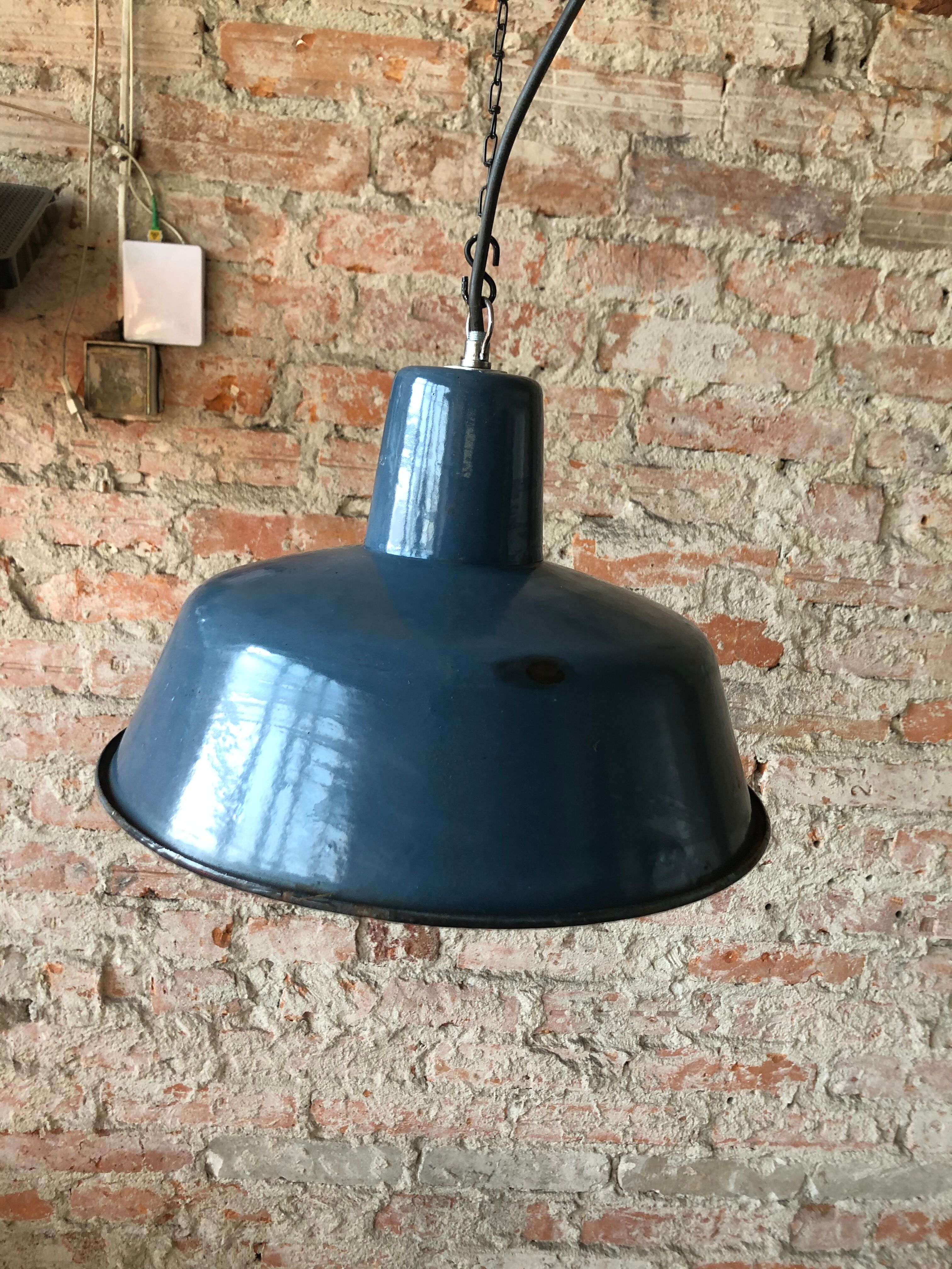Vintage industrial factory ceiling lamp from Wikasy A23, 1960s