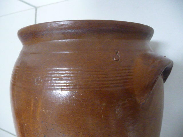 Old grease pot or candied stoneware pot