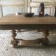Oak coffee table on wheels