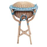 Meuble à couture en rotin