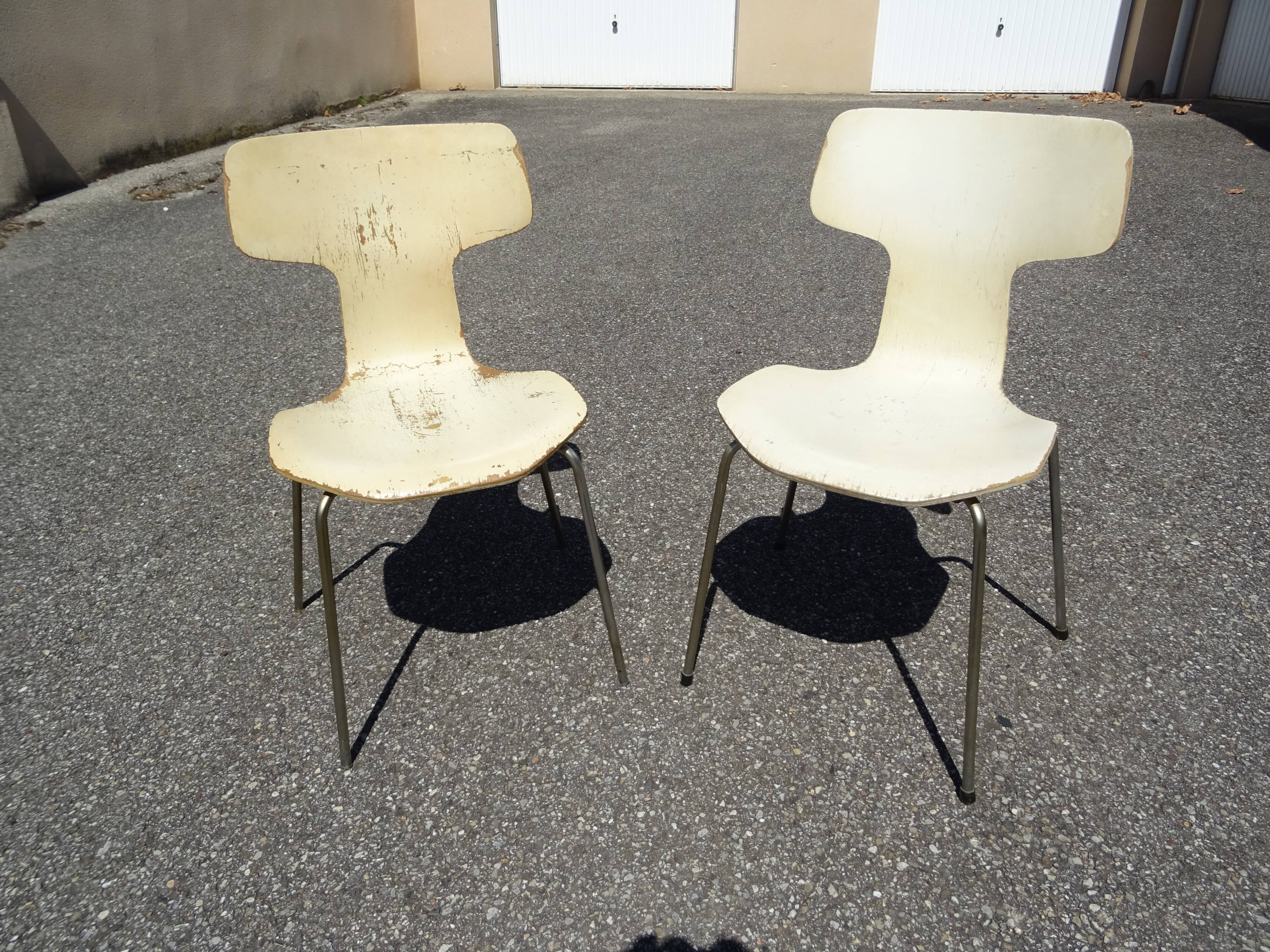 Paire de chaises modèle 3103 Hammer d'Arne Jacobsen pour Fritz Hansen