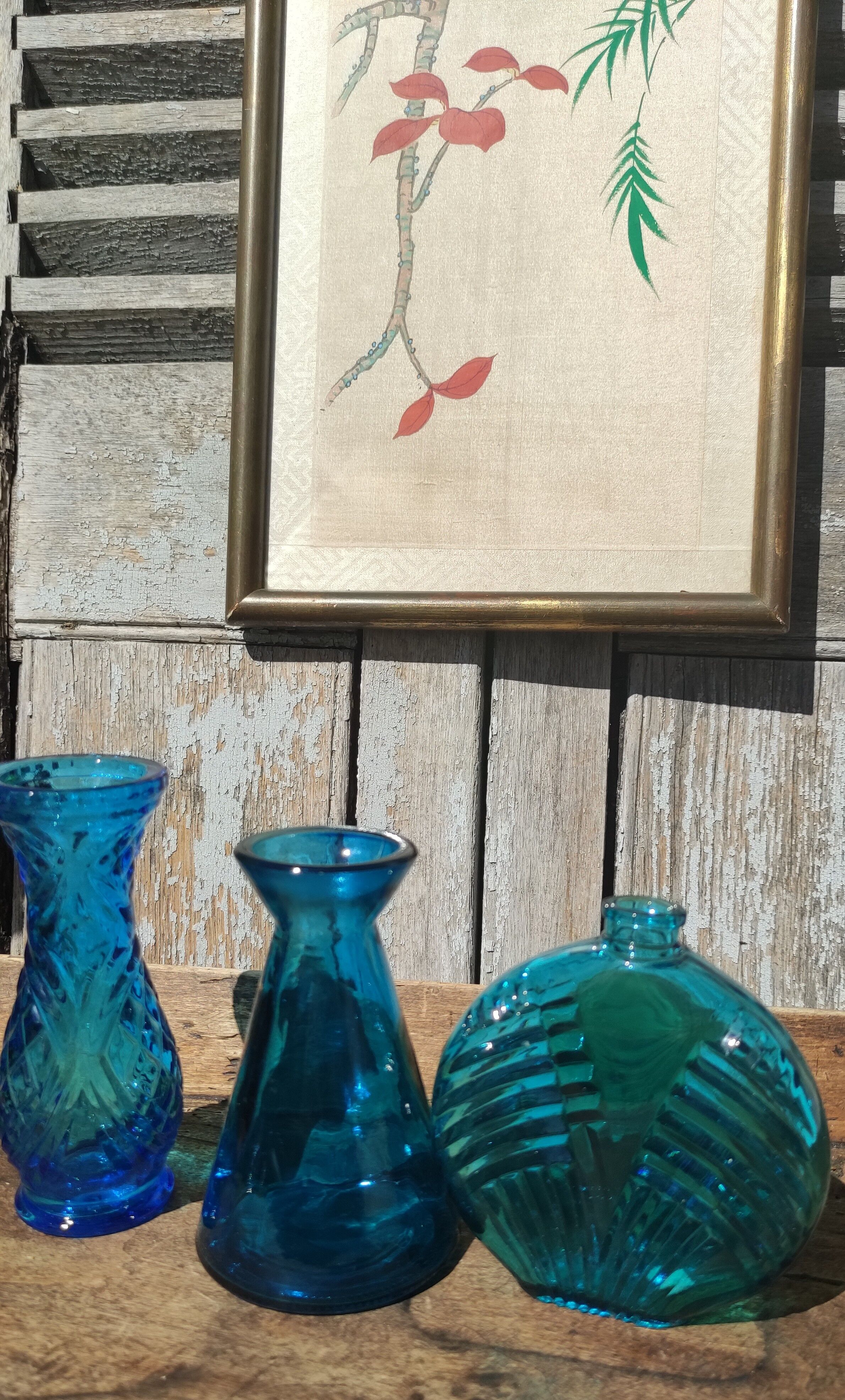 Vases and vintage soliflore blue and turquoise