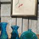 Vases and vintage soliflore blue and turquoise