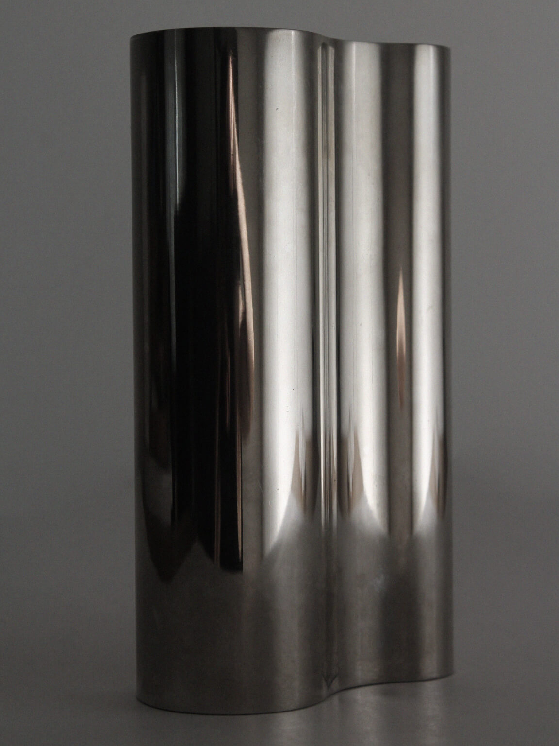 Mirrored Sculptural Stainless Steel Vase