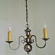 Vintage french 3 light silver brushed satin flemish chandelier