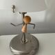 Pair of vintage lamps in wood and chrome metal