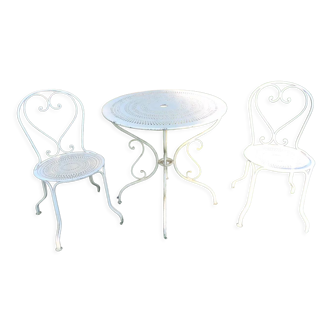 Old wrought iron garden furniture
