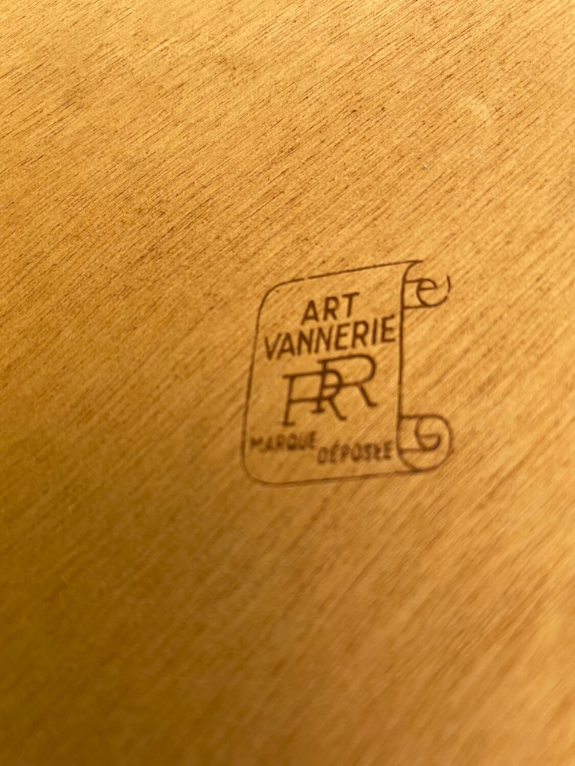 Vintage wall display case 1950 oak and wicker