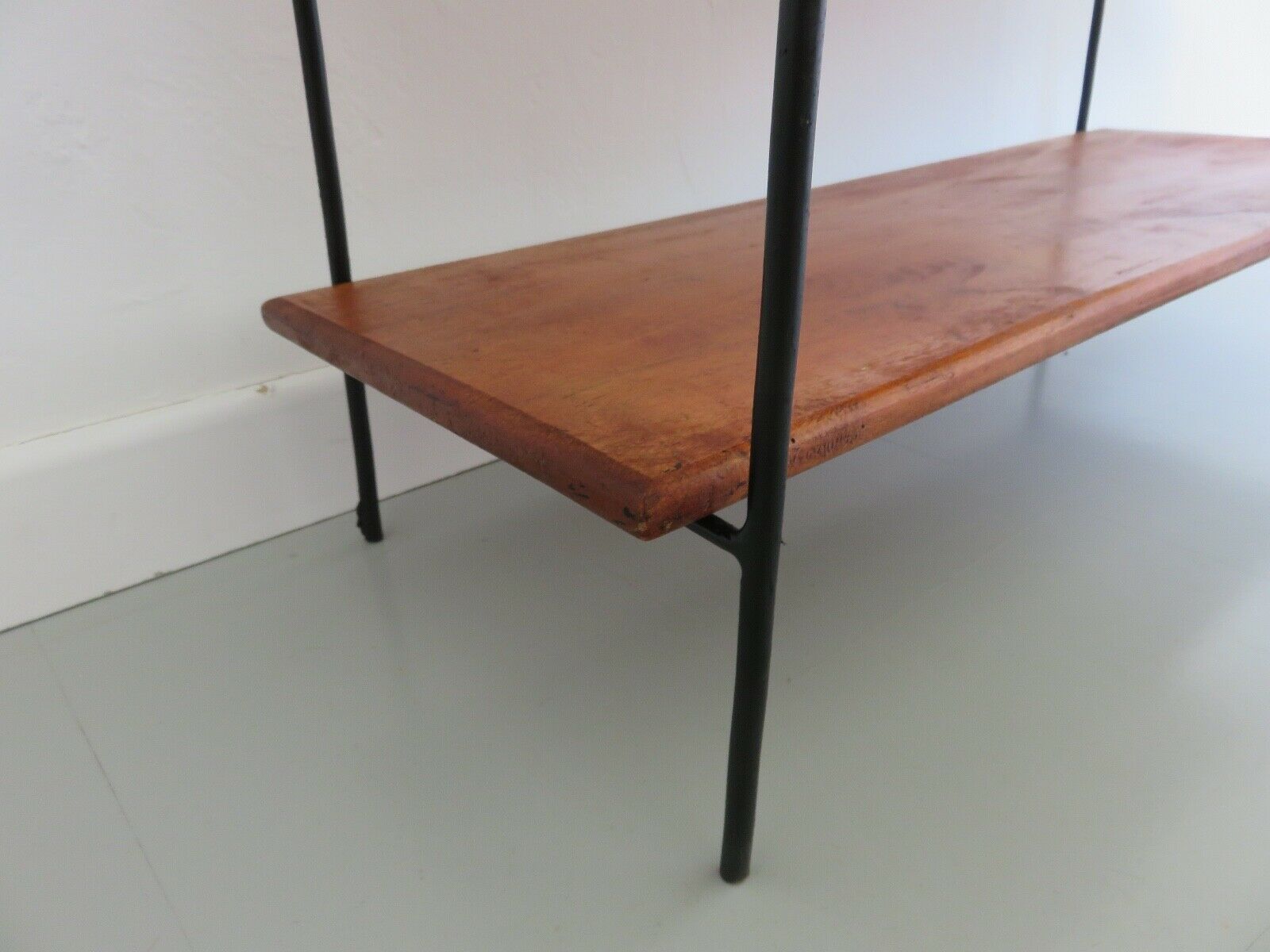 Scandinavian wood and metal shelf 60s 70s
