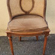 Chaise ancienne Louis XVI en bois et canage XIXe siècle