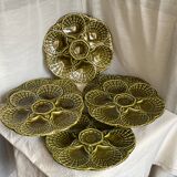 Set of 6 vintage Sarreguemines shell barbotine plates