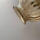 Vintage ribbed amber blown glass pendant - 1970s