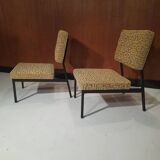 Pair Pierre Guariche style armchairs from the 50s