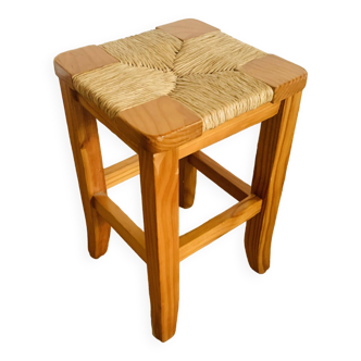 Pine and straw stool