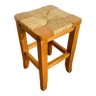 Pine and straw stool