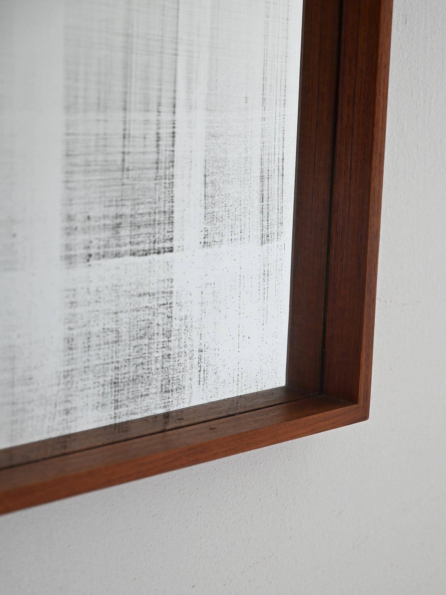 1970s Scandinavian Minimalist Wall Mirror in Teak