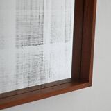 Miroir mural minimaliste scandinave des années 1970 en teck