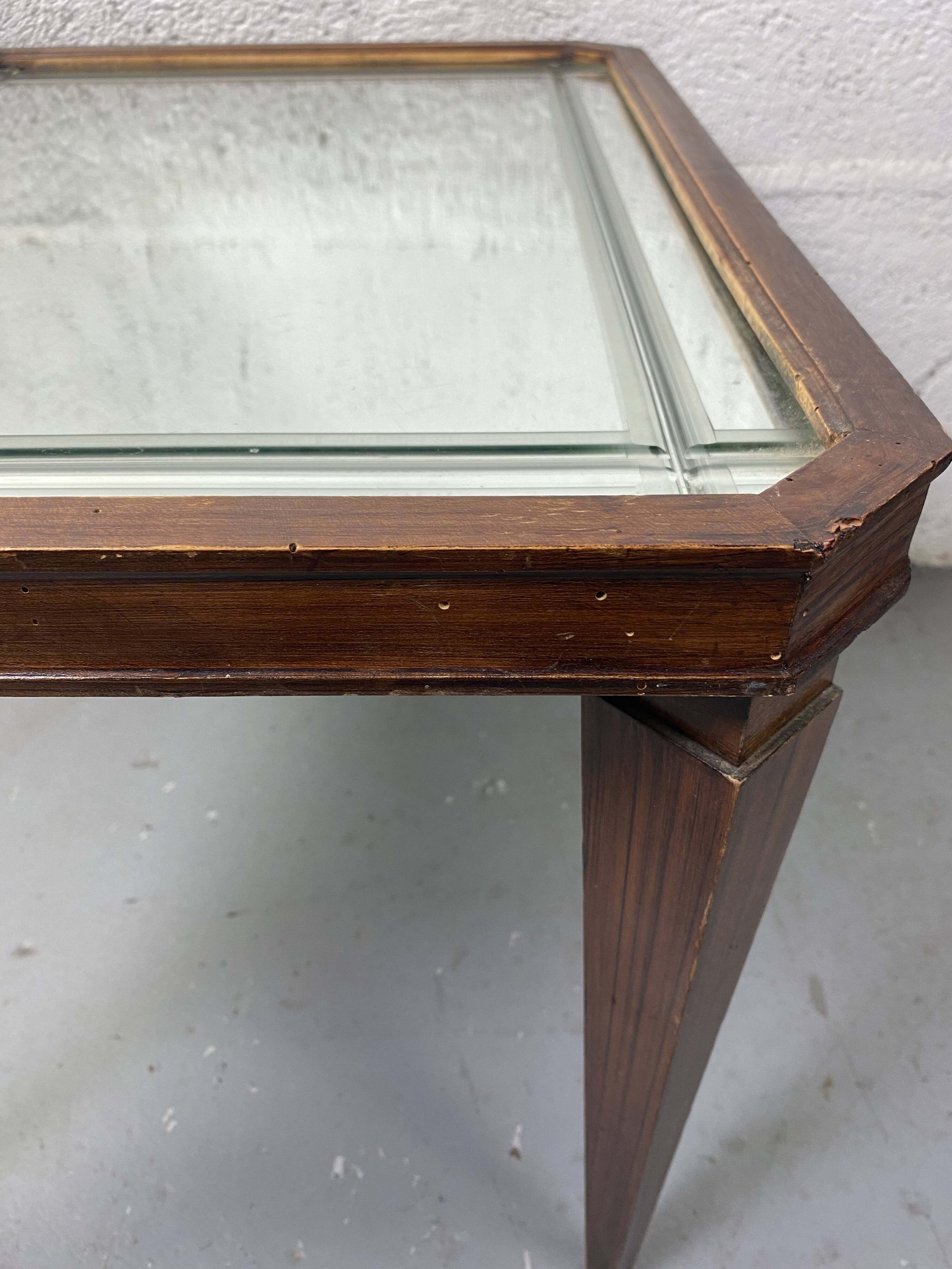 Table basse rectangle années 40 miroir