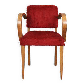 Moumoute bridge armchair, red