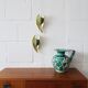 Wall lamps brass in pastel green