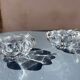 Pair of crystal salerons by daum tableware