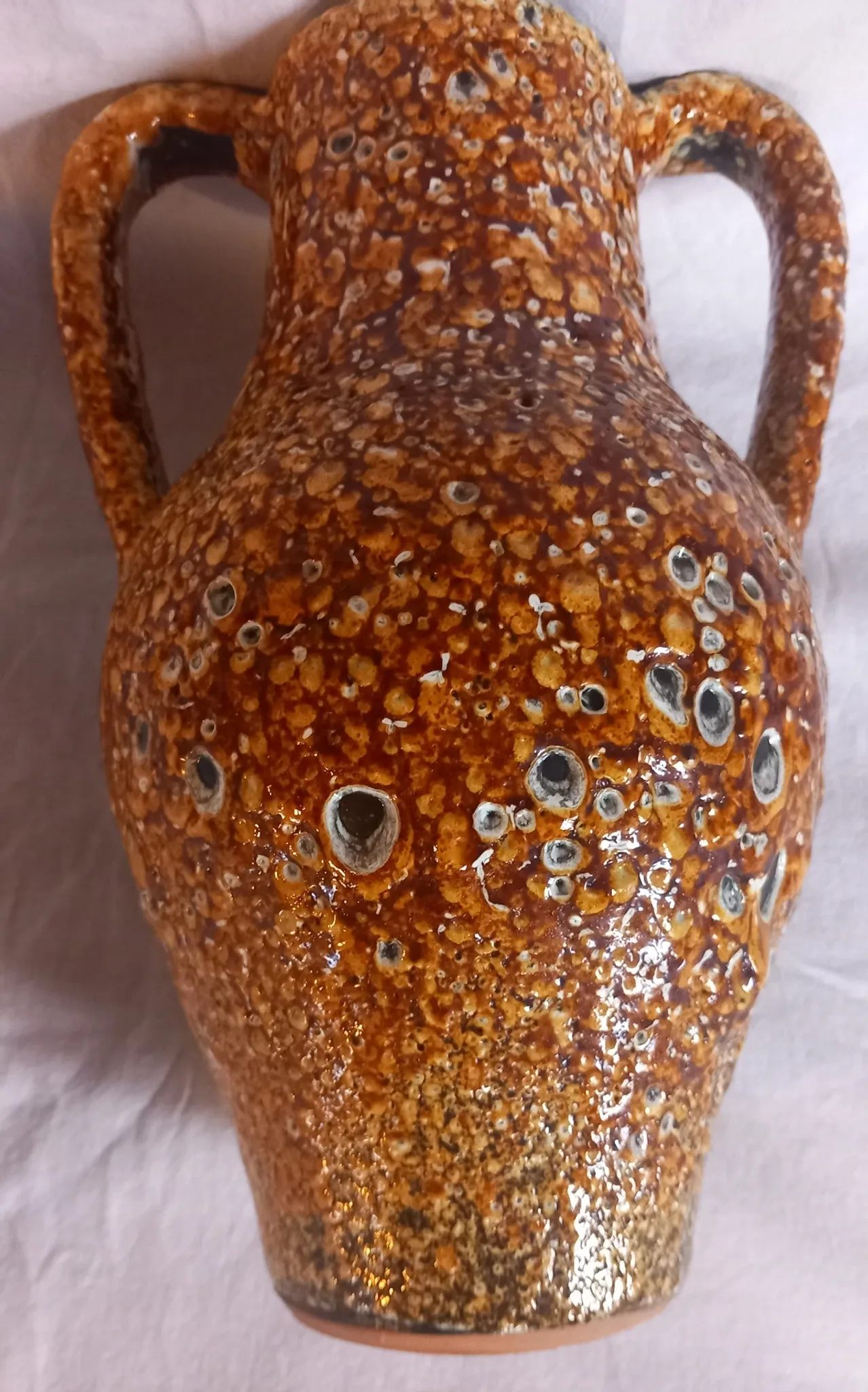Vintage ceramic amphora vase "Fat Lava" - Honey glazes - 1960s