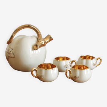 Vintage Limoges Lucien Michelaud porcelain digestive service and cups