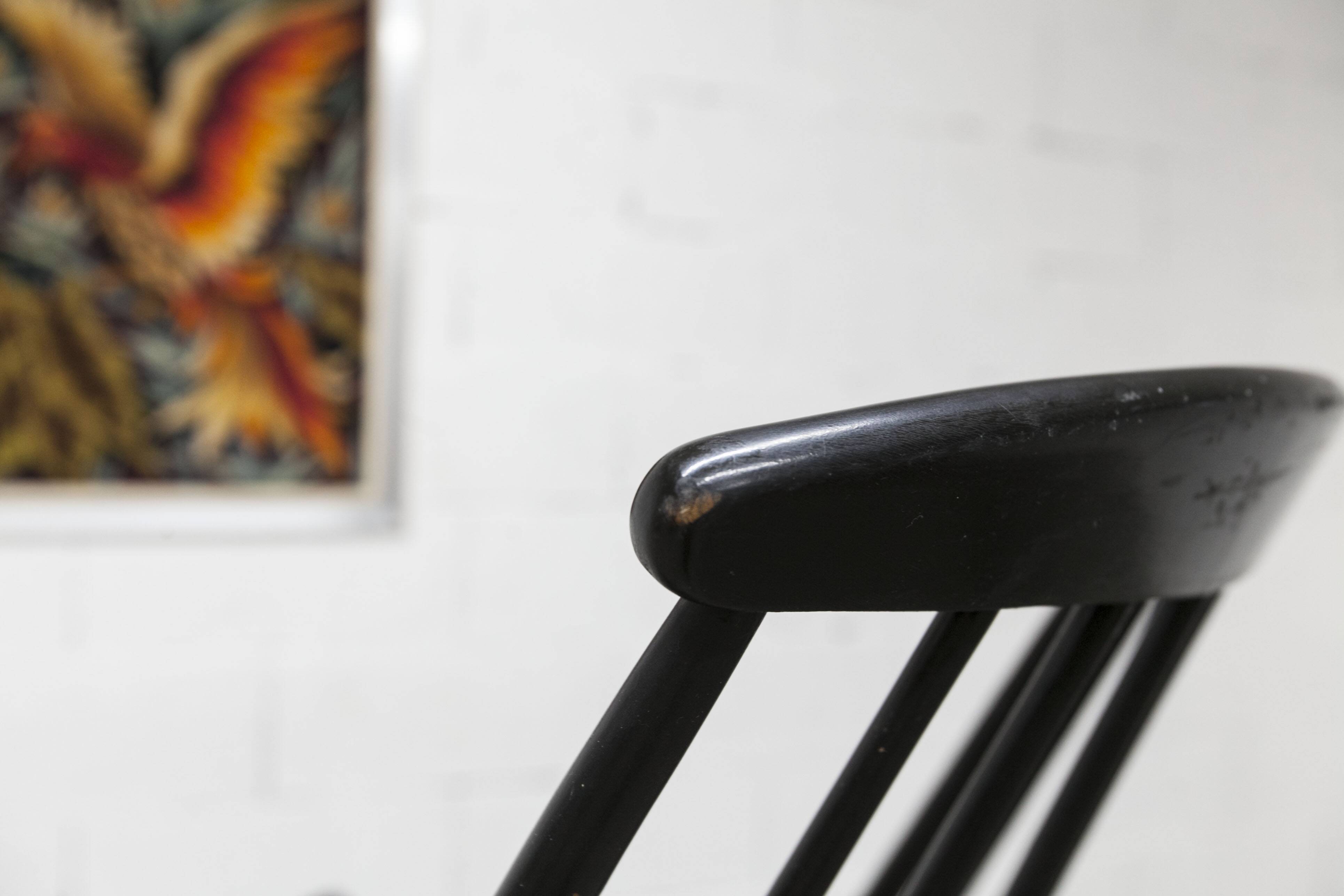 Grandessa rocking chair in black beech by Lena Larsson 1960 for Nesto