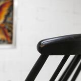 Rocking chair Grandessa en Hêtre noir par Lena Larsson 1960 pour Nesto