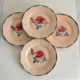 4 assiettes plates Digoin modèle 9178