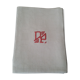 Set of six damask cotton towels monogrammed D P Red