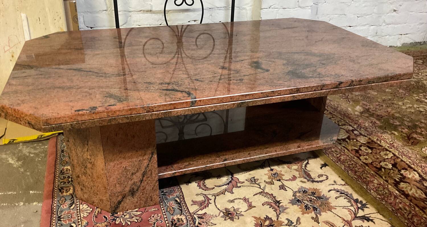 Vintage granite coffee table from the 80s