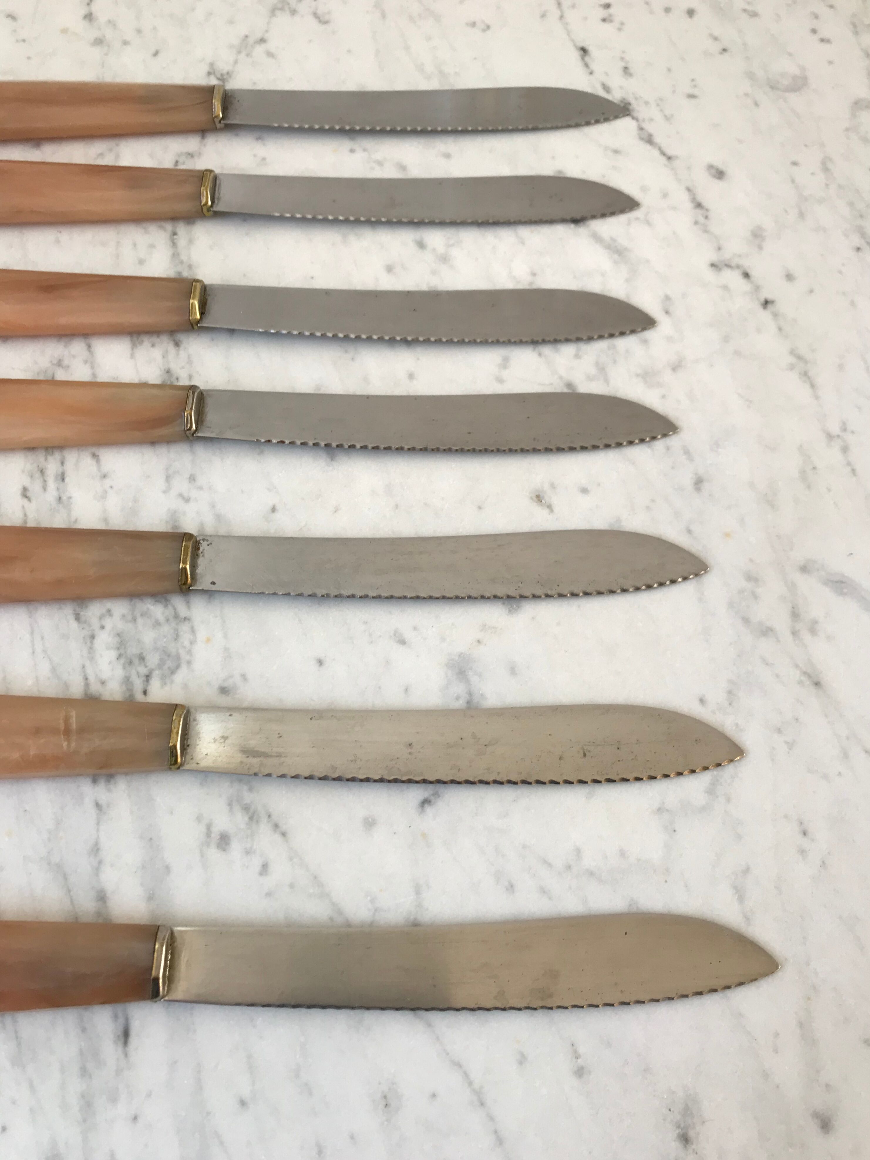 Set of 7 horn knives 50s