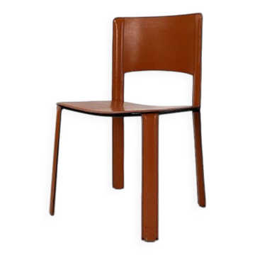 saddle leather chair cognac Cidue