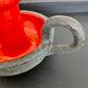 Vintage candle holder in glazed terracotta 70s