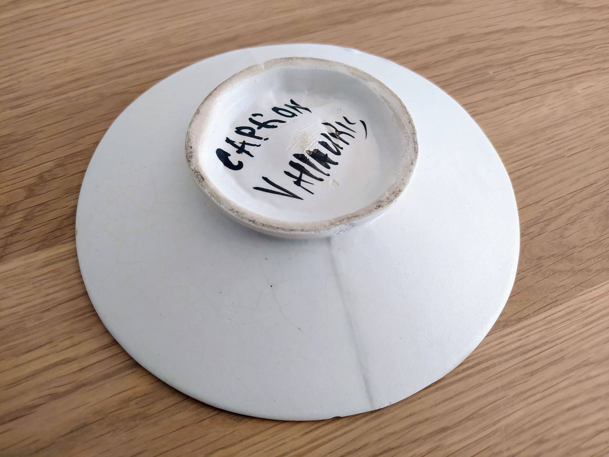 Roger CAPRON - Signed - Empty Pocket Dish "AQUARIUS" Zodiac Astrology