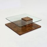 Table basse vintage de Smania en bois de ronce