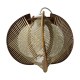 Scandinavian hanging lamp wire and wood