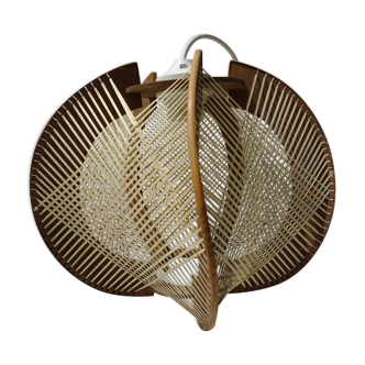 Scandinavian hanging lamp wire and wood