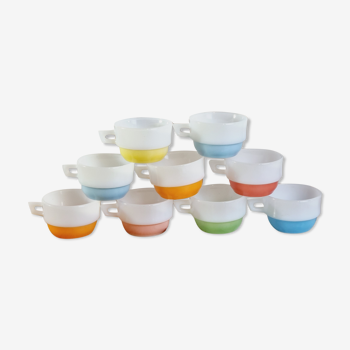 Set of 9 Arcopal cups