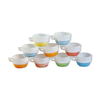 Set of 9 Arcopal cups