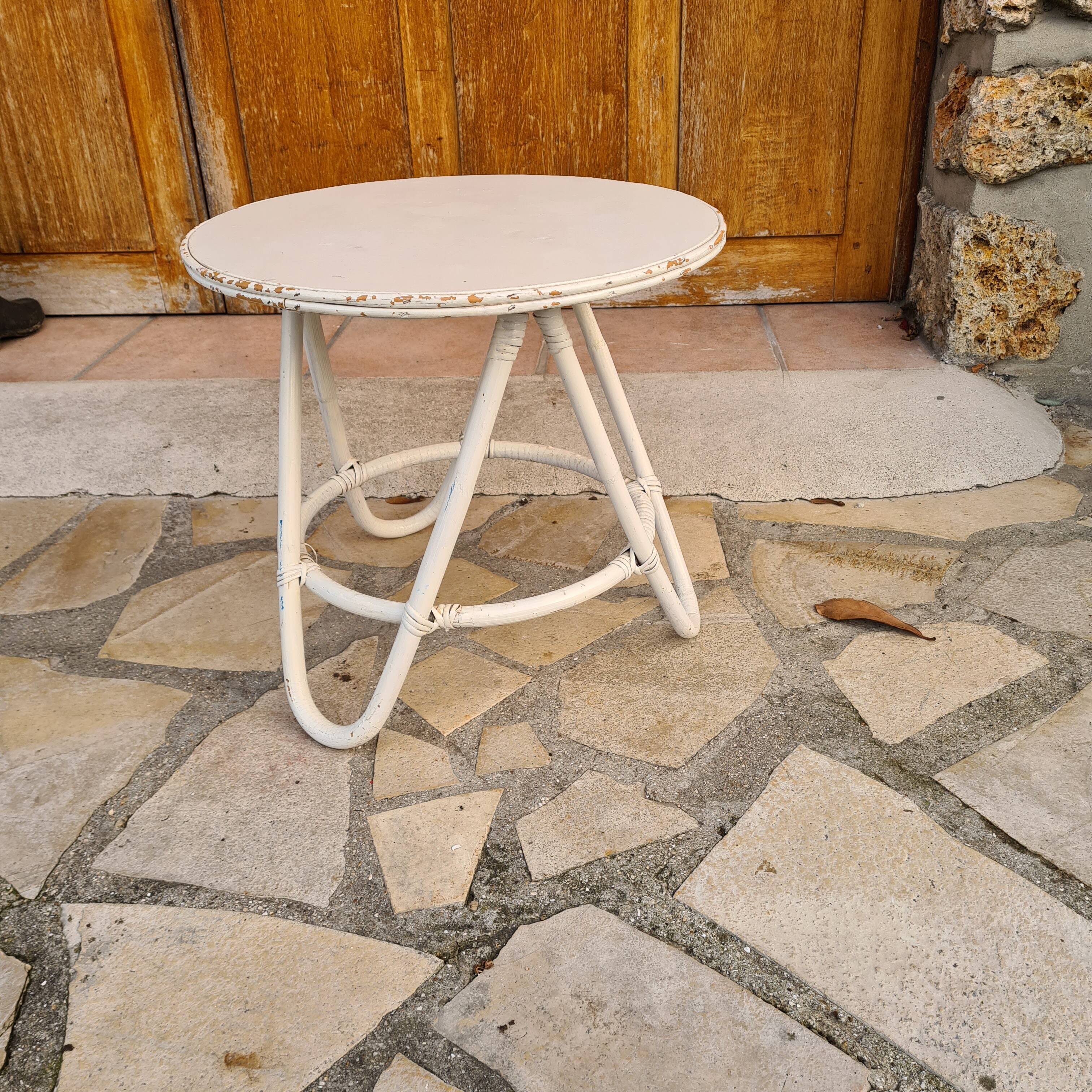 Vintage rattan coffee table