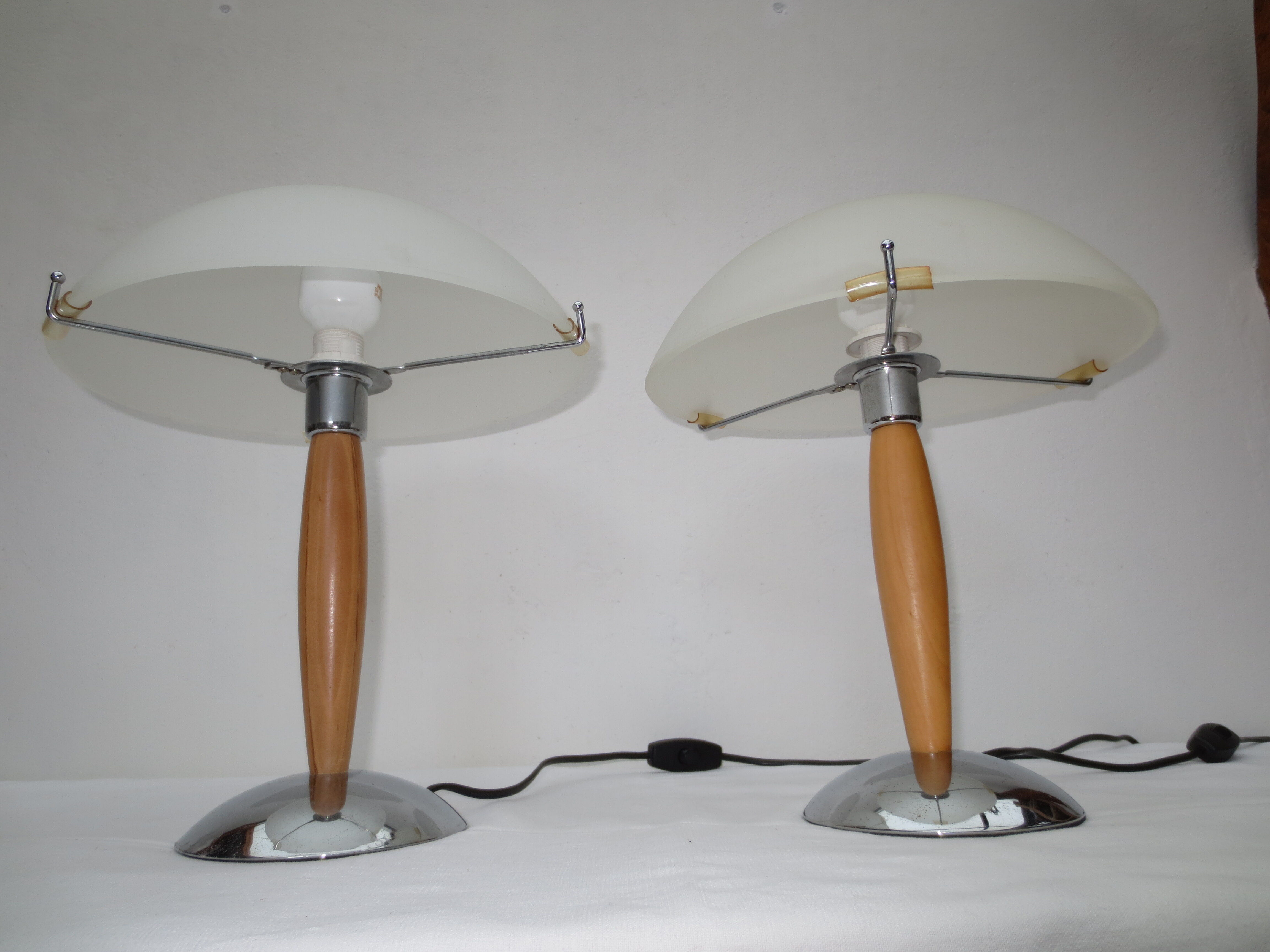 Paire de lampes de table champignons